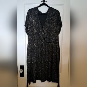 Glittery stretch wrap dress
